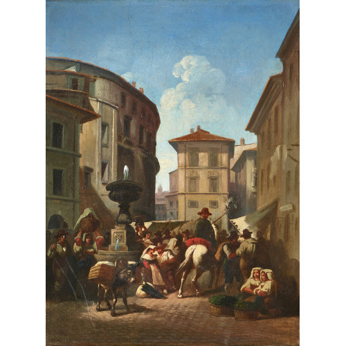 1. H�LFTE 19. JH. ITALIEN : Piazza Montanara beim Kapitol in Rom (DOBIASCHOFSKY AUKTIONEN AG)