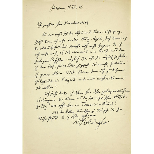 AUTOGRAF : Wilhelm Furtw�ngler (1886-1954) (DOBIASCHOFSKY AUKTIONEN AG)