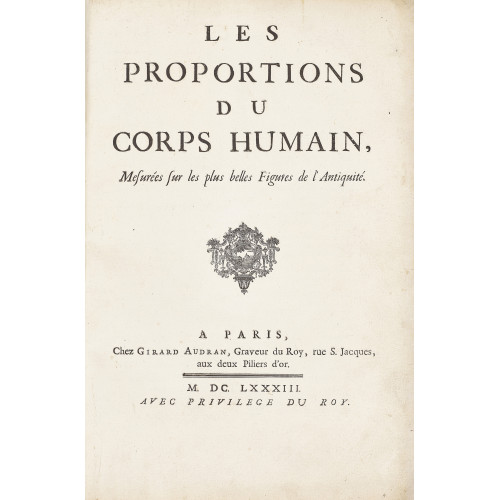 G�RARD AUDRAN : 'Les Proportions du Corps Humain, Mesur�es sur les plus belles Figures de l'Antiquit�'./'Oeuvres d'Architecture' (DOBIASCHOFSKY AUKTIONEN AG)