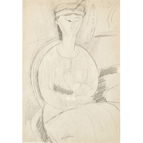 AMEDEO MODIGLIANI : 'Beatrice Hastings au chapeau (la main devant sa poitrine)' (DOBIASCHOFSKY AUKTIONEN AG)
