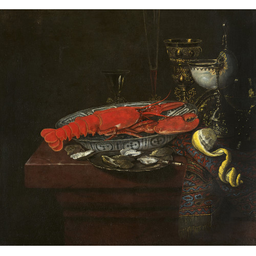 WILLEM CLAESZ. HEDA : Stillleben mit Hummer, Austern, Zitrone und Prunkgef�ssen (DOBIASCHOFSKY AUKTIONEN AG)