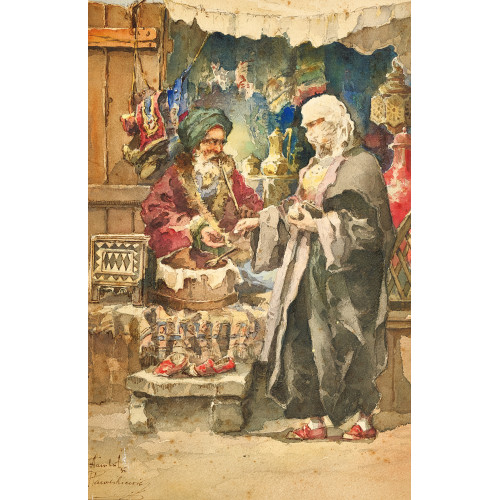 JOZEF PAWLIKIEWICZ : Der Handel am Basar von Istanbul (DOBIASCHOFSKY AUKTIONEN AG)