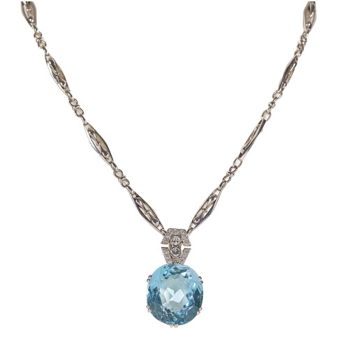 TOPAS-DIAMANT-ANHANGER MIT KETTE : (DOBIASCHOFSKY AUKTIONEN AG)