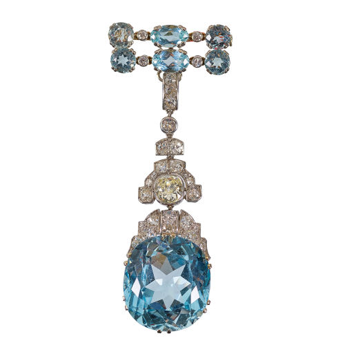 TOPAS-DIAMANT-BROSCHE : (DOBIASCHOFSKY AUKTIONEN AG)