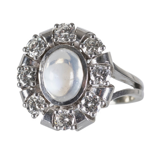 MONDSTEIN-BRILLANT-RING : (DOBIASCHOFSKY AUKTIONEN AG)
