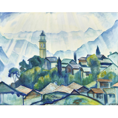 CLARA PORGES : Blick auf Soglio (DOBIASCHOFSKY AUKTIONEN AG)
