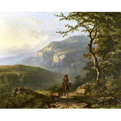 ALFRED EDOUARD AGENOR VAN BYLANDT : Berglandschaft mit Reiter (DOBIASCHOFSKY AUKTIONEN AG)