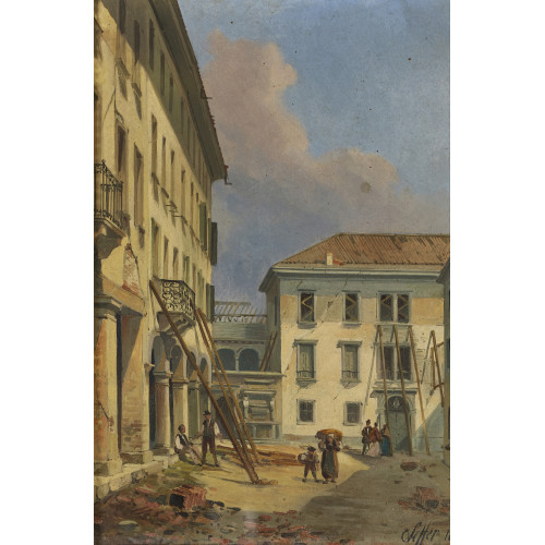 ALESSANDRO SEFFER : Bauarbeiten in einer italienischen Stadt (DOBIASCHOFSKY AUKTIONEN AG)