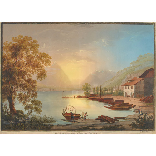 JOHANN LUDWIG BLEULER : 'Aussicht beym neuen Haus am Thunersee' (DOBIASCHOFSKY AUKTIONEN AG)