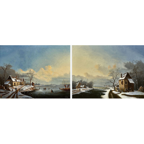 ALBERT ALEXANDRE LENOIR : Winterliche Flusslandschaften. Gegenst�cke (DOBIASCHOFSKY AUKTIONEN AG)
