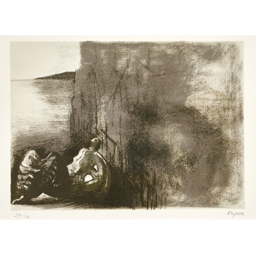 HENRY MOORE : 'Reclining figure with cliff backround' (DOBIASCHOFSKY AUKTIONEN AG)
