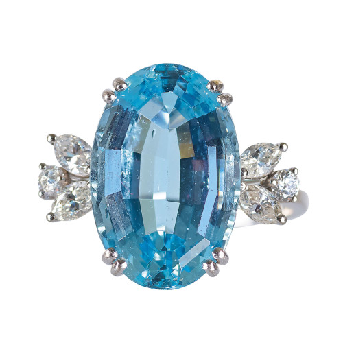 AQUAMARIN-BRILLANT-RING : (DOBIASCHOFSKY AUKTIONEN AG)