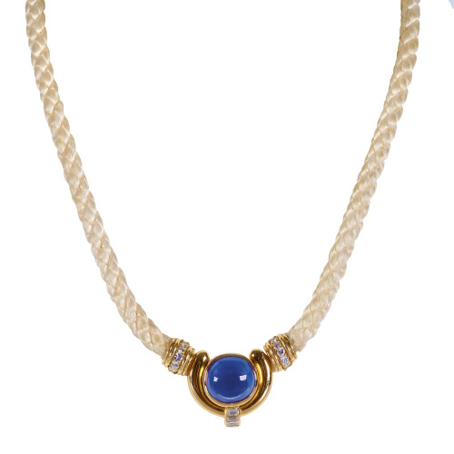 SAPHIR-DIAMANT-COLLIER : (DOBIASCHOFSKY AUKTIONEN AG)