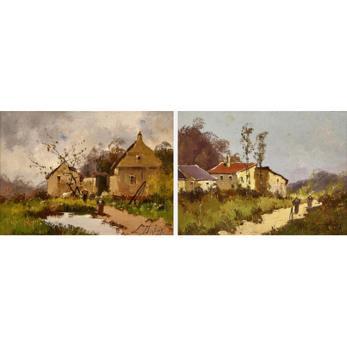EUG�NE (GEN. DUPUY GALIEN-LALOUE : Landschaften mit H�usern und B�uerinnen. Gegenst�cke (DOBIASCHOFSKY AUKTIONEN AG)