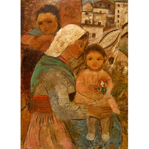 MARGHERITA OSSWALD-TOPPI : Mutter mit Kind (DOBIASCHOFSKY AUKTIONEN AG)