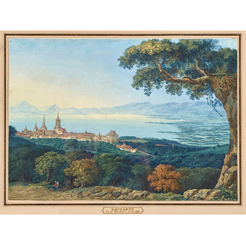 CARL LUDWIG HACKERT : 'Vue de Lausanne' (DOBIASCHOFSKY AUKTIONEN AG)