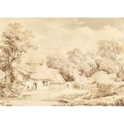 JOHANN JAKOB II ULRICH : Von B�umen umstandenes Bauernhaus (DOBIASCHOFSKY AUKTIONEN AG)