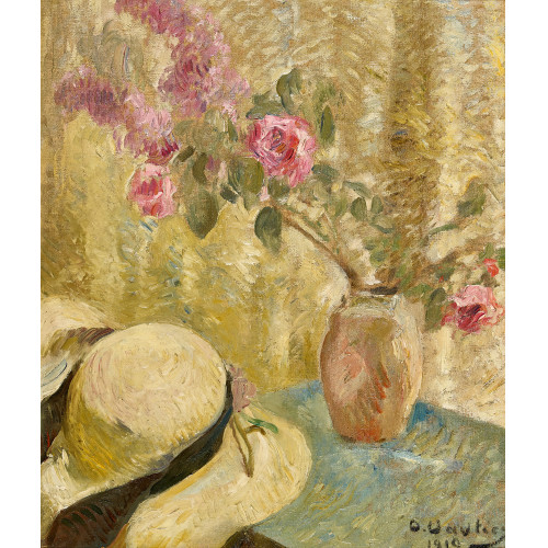 OTTO VAUTIER : Bouquet de fleurs et chapeau (DOBIASCHOFSKY AUKTIONEN AG)