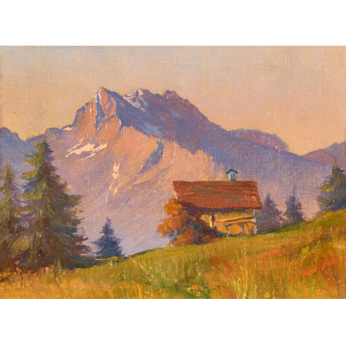 CHARLES PARISOD : Les Dents du Midi depuis Villars (DOBIASCHOFSKY AUKTIONEN AG)