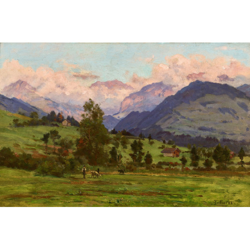 FRAN�OIS FURET : Berglandschaft im Abendrot (DOBIASCHOFSKY AUKTIONEN AG)