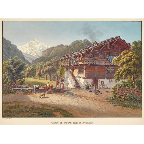 FRIEDRICH WILHELM MORITZ : 'Maison de Paysan pr�s d'Unterseen' (DOBIASCHOFSKY AUKTIONEN AG)
