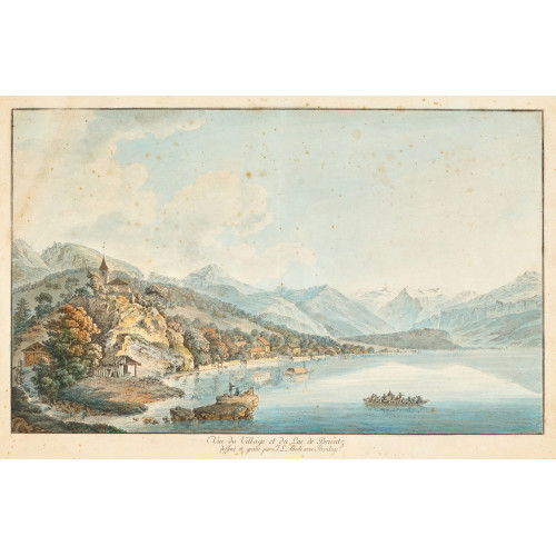 JOHANN LUDWIG ABERLI : 'Vue de Village et du Lac de Brientz' (DOBIASCHOFSKY AUKTIONEN AG)