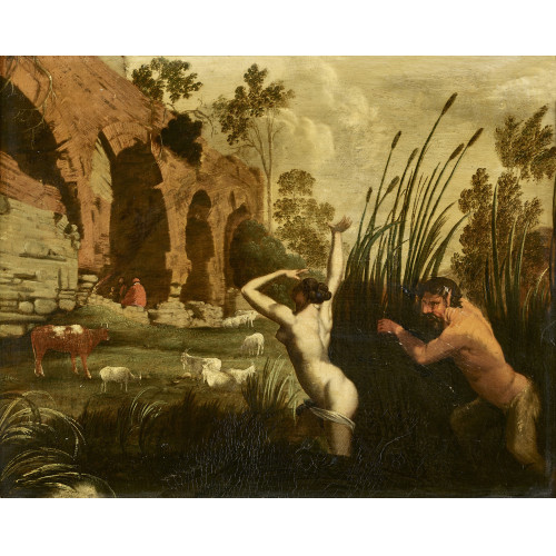 BARTHOLOMEUS BREENBERGH : Nymphe von Satyr verfolgt (DOBIASCHOFSKY AUKTIONEN AG)