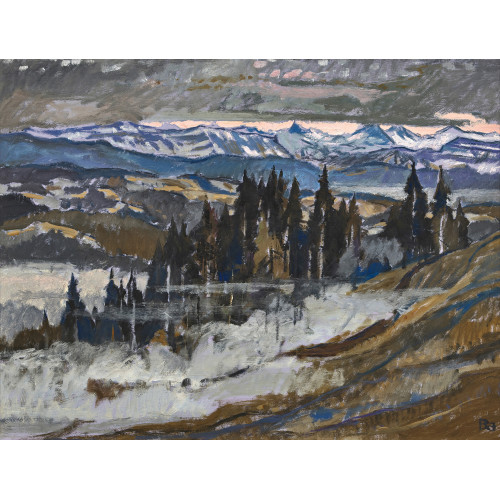 FRED BAUMANN : Herbstlandschaft mit Alpenkette (DOBIASCHOFSKY AUKTIONEN AG)