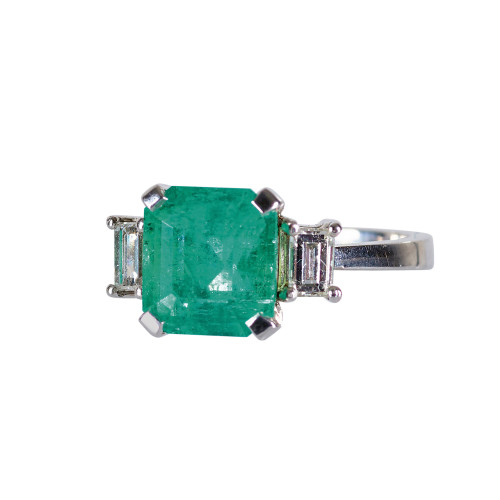 SMARAGD-DIAMANT-RING : (DOBIASCHOFSKY AUKTIONEN AG)