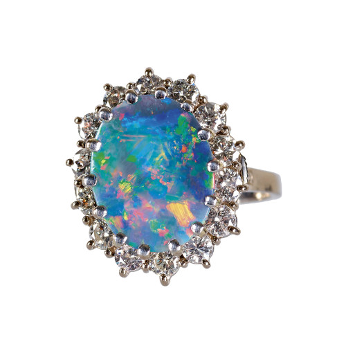 OPAL-BRILLANT-RING : (DOBIASCHOFSKY AUKTIONEN AG)