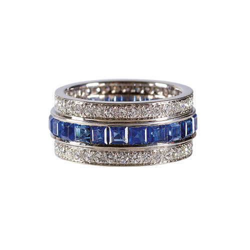 SAPHIR-BRILLANT-RING : (DOBIASCHOFSKY AUKTIONEN AG)
