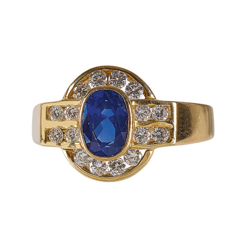 SAPHIR-BRILLANT-RING : (DOBIASCHOFSKY AUKTIONEN AG)
