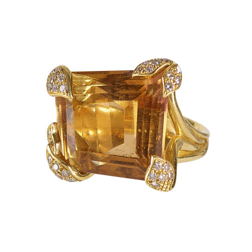TOPAS-BRILLANT-RING : (DOBIASCHOFSKY AUKTIONEN AG)