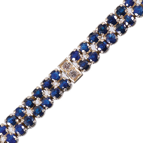 SAPHIR-DIAMANT-BRACELET : (DOBIASCHOFSKY AUKTIONEN AG)