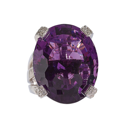 AMETHYST-BRILLANT-RING : (DOBIASCHOFSKY AUKTIONEN AG)