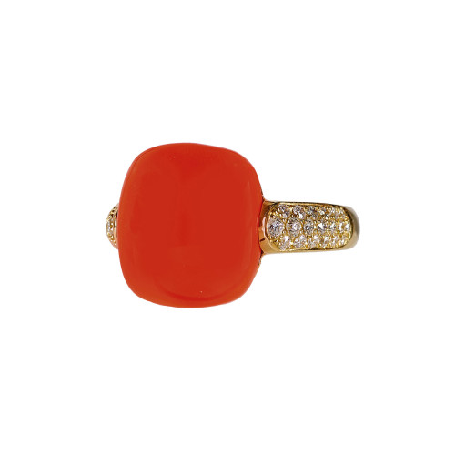 KORALLEN-DIAMANT-RING : (DOBIASCHOFSKY AUKTIONEN AG)