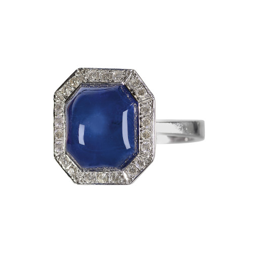 SAPHIR-DIAMANT-RING : (DOBIASCHOFSKY AUKTIONEN AG)