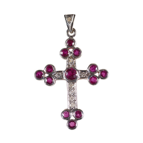 RUBIN-DIAMANT-ANH�NGER : (DOBIASCHOFSKY AUKTIONEN AG)