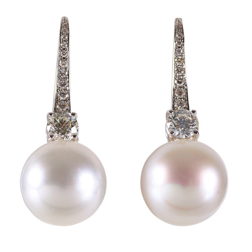 PERLEN-DIAMANT-OHRH�NGER : (DOBIASCHOFSKY AUKTIONEN AG)