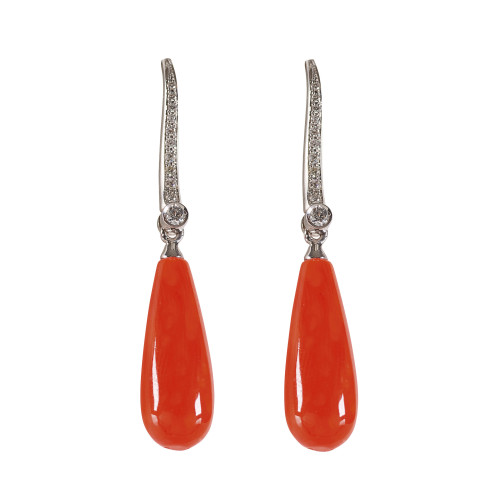 KORALLEN-DIAMANT-OHRH�NGER : (DOBIASCHOFSKY AUKTIONEN AG)