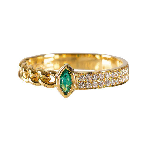 SMARAGD-DIAMANT-RING : (DOBIASCHOFSKY AUKTIONEN AG)