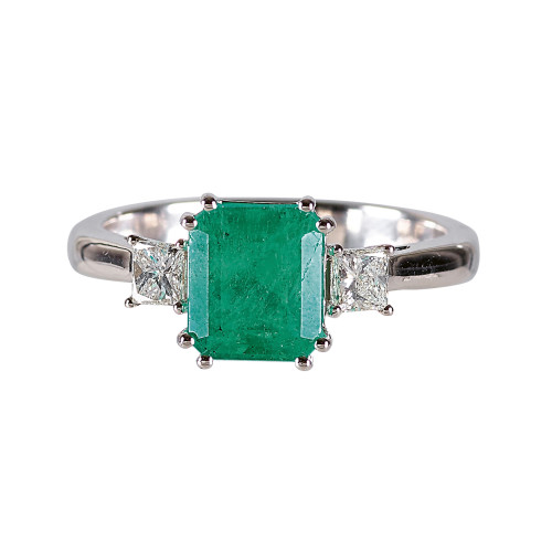 SMARAGD-DIAMANT-RING : (DOBIASCHOFSKY AUKTIONEN AG)