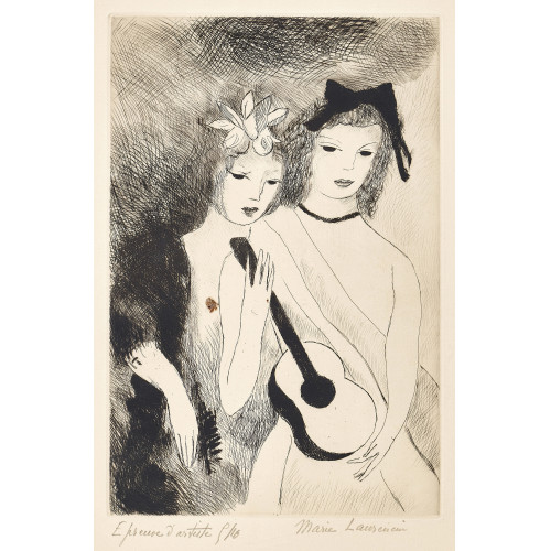 MARIE LAURENCIN : 'Deux jeunes filles � la guitare' (DOBIASCHOFSKY AUKTIONEN AG)