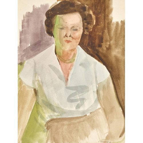 ALBERT CHAVAZ : Femme assise (DOBIASCHOFSKY AUKTIONEN AG)