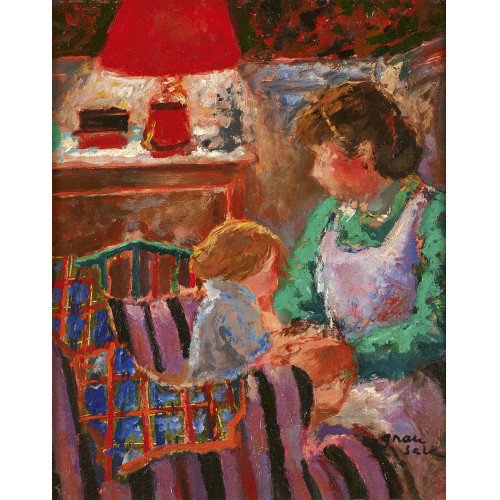 EMILIO GRAU-SALA : Mutter und Kind in Interieur (DOBIASCHOFSKY AUKTIONEN AG)