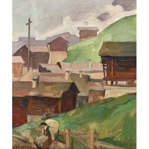 LOUIS HENRI SALZMANN : Walliser Dorf (DOBIASCHOFSKY AUKTIONEN AG)