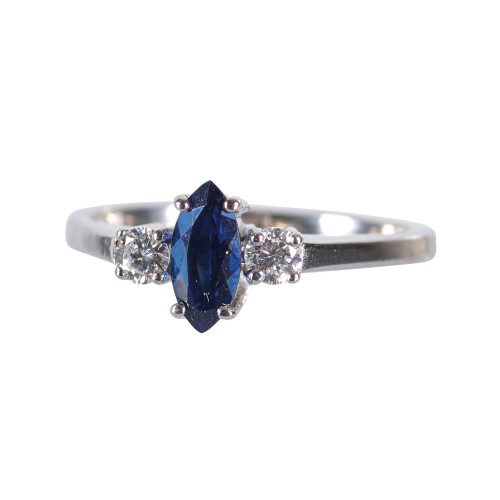 SAPHIR-BRILLANT-RING : (DOBIASCHOFSKY AUKTIONEN AG)