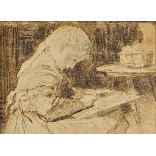 ALBERT ANKER : Schreibendes M�dchen (DOBIASCHOFSKY AUKTIONEN AG)