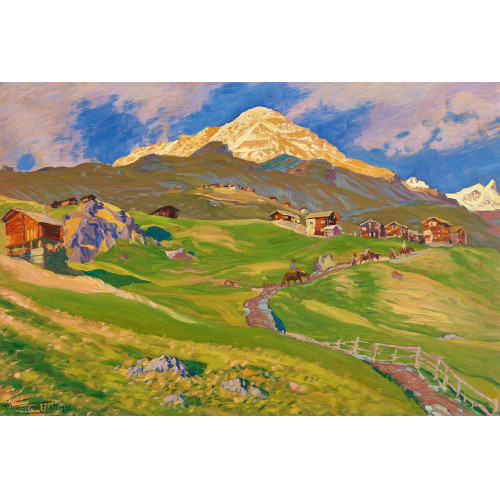 WALDEMAR THEOPHIL FINK : 'Herbstabend in Findelen (Zermatt)' (DOBIASCHOFSKY AUKTIONEN AG)
