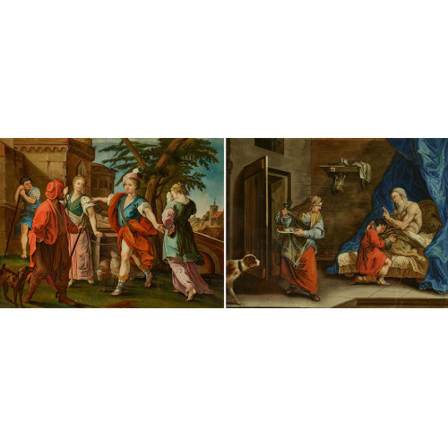 FRANZ THADD�US I MENTELER : Paar biblische Szenen (DOBIASCHOFSKY AUKTIONEN AG)